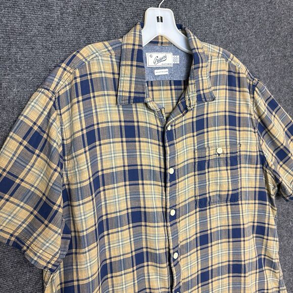 Grayers Other - Grayers Button Down Shirt Mens XL Yellow Blue Plaid Short Sleeve lightweight